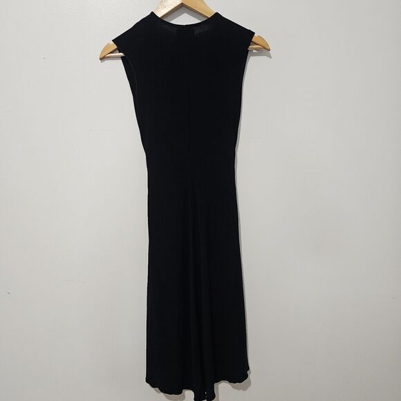 OXOXO - Dress Midi Sleevless Deep V Neck Diamond Buckle - Size S - Black - Picture 3 of 8
